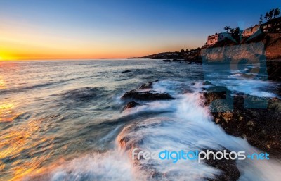 Sunset At Victoria Beach Stock Photo