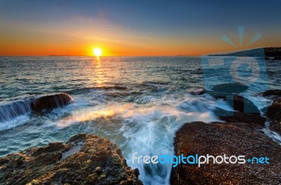 Sunset At Victoria Beach Stock Photo