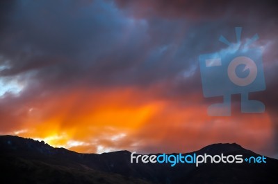 Sunset At Wanaka Stock Photo
