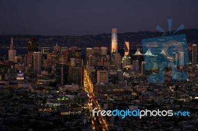 Sunset On San Francisco Stock Photo