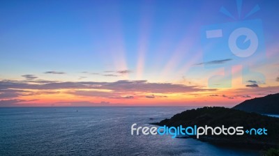 Sunset Over The Andaman Sea Stock Photo
