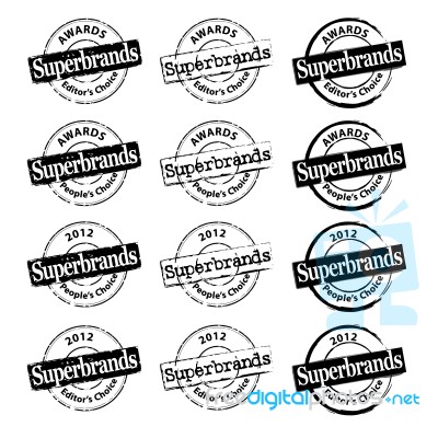 Super Brands Rubber Stamp Stock Image