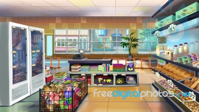 Supermarket Interior Stock Image