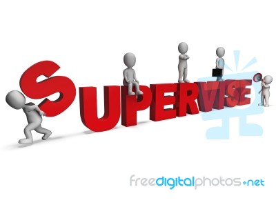 Supervise Characters Shows Management Supervising And Supervisor… Stock Image