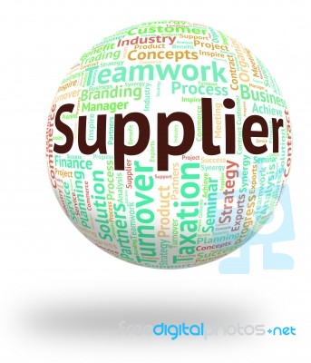 Supplier Word Means Trader Distribute And Retailer Stock Image