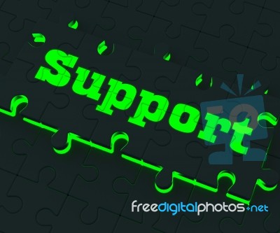 Support Puzzle Shows Customer Support Stock Image