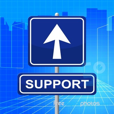 Support Sign Means Information Info And Assist Stock Image