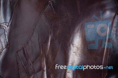 Surface And Seam Of Leather Stock Photo