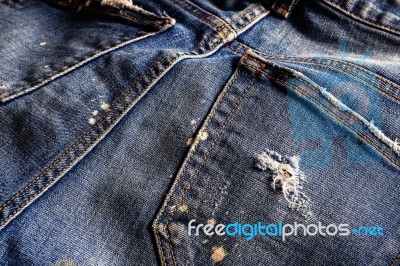 Surface Of Old Jeans Stock Photo