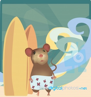 Surfing Mouse Stock Image