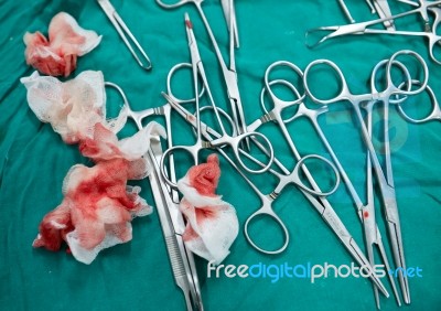 Surgery Equipment In The Operating Room Stock Photo