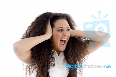 Surprised Caucasian Female Stock Photo