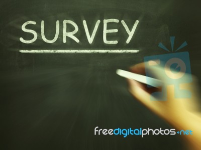 Survey Chalk Shows Gathering Data From Sample Stock Image