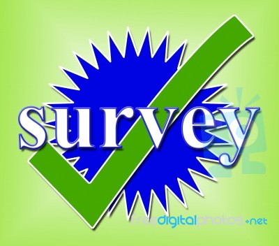 Survey Tick Shows Confirm Opinion And Feedback Stock Image
