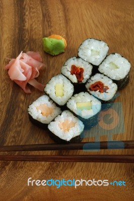 Sushi - Japonese Food Stock Photo