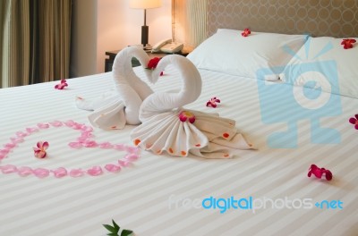 Swan Towel Stock Photo