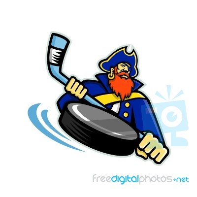 Swashbuckler Ice Hockey Sports Mascot Stock Image