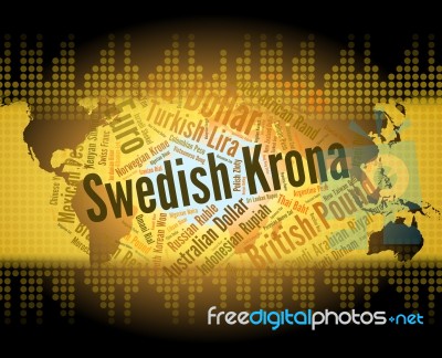 Swedish Krona Indicates Foreign Exchange And Coinage Stock Image