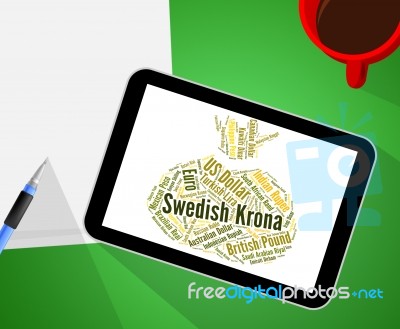 Swedish Krona Indicates Forex Trading And Coinage Stock Image