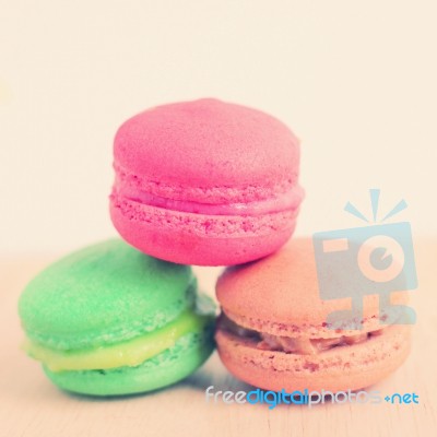 Sweet Colorful Macaroons Stock Photo