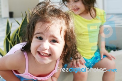 Sweet Little Girls Stock Photo