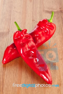 Sweet Red Ramiro Pepper Stock Photo