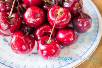 Sweet Ripe Fresh Cherry Berries Stock Photo