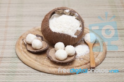 Sweets Made From Coconut Flour Stock Photo