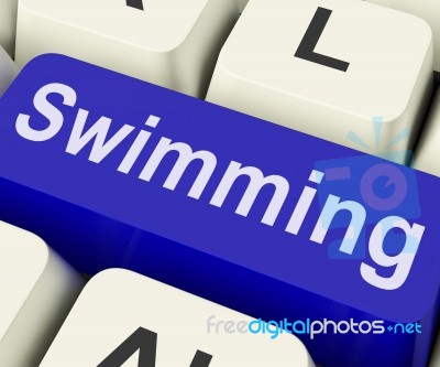 Swimming Key Means Water Sport
 Stock Image