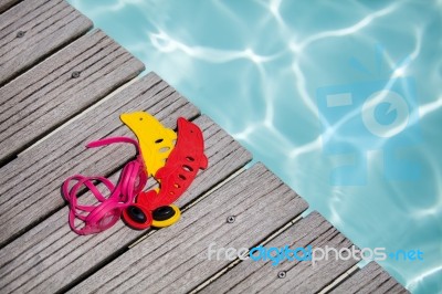 Swimming Pool Equipment Summer Concept Stock Photo