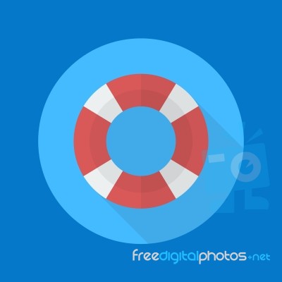 Swimming Ring Flat Icon Stock Image