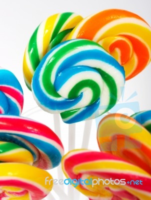 Swirl Candy On Sticks Stock Photo