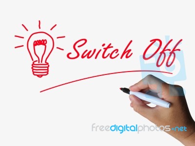 Switch Off Lightbulb Refers To Switching Or Turning Stock Image