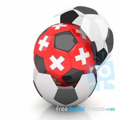 Switzerland Soccer Ball Isolated White Background Stock Image