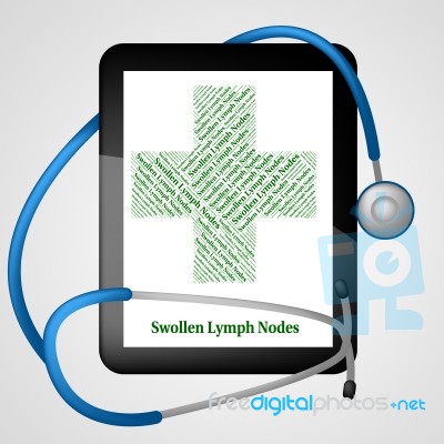 Swollen Lymph Nodes Indicates Poor Health And Affliction Stock Image