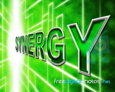 Synergy Energy Shows Work Together And Collaboration Stock Image