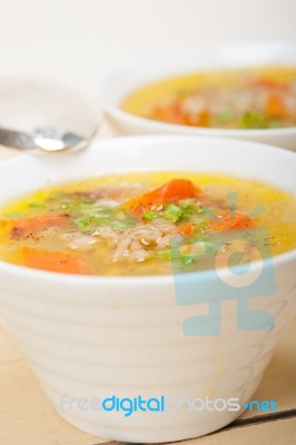 Syrian Barley Broth Soup Aleppo Style Stock Photo