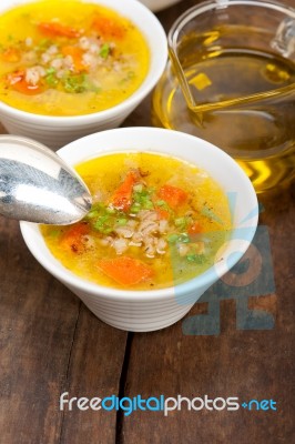 Syrian Barley Broth Soup Aleppo Style Stock Photo