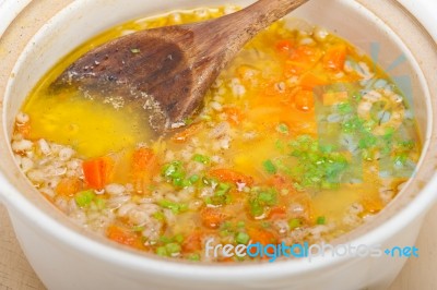 Syrian Barley Broth Soup Aleppo Style Stock Photo Syrian Barley Broth Soup Aleppo Style Stock Photo