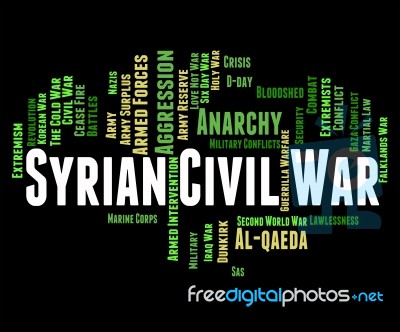 Syrian Civil War Represents Military Action And Assad Stock Image