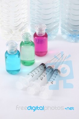 Syringe And Bottle Stock Photo