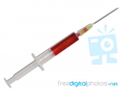 Syringe With Needle And Medicine Stock Photo