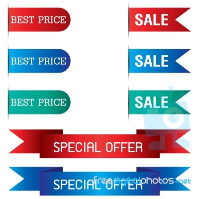 Tab Banner And Special Offer Of Ribbon Design Isolated On Background Stock Image