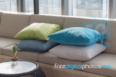 Table And Sofa Interior Modern Design Stock Photo