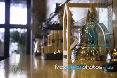 Table Decoration In Indy Cafe Stock Photo