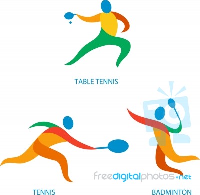 Table Tennis Badminton Icon Stock Image