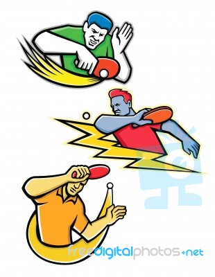 Table Tennis Sports Mascot Collection Stock Image