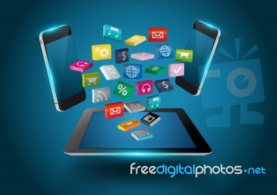 Tablet Computer Applications Icon Stock Image