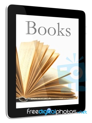 Tablet PC Computer And Books Stock Image
