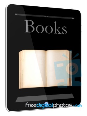 Tablet PC Computer And Books Stock Image
